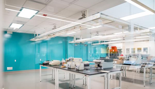 Image of one of the lab areas of the Arrillaga Science Center.